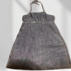 BDG Light Blue Denim Halter Dress